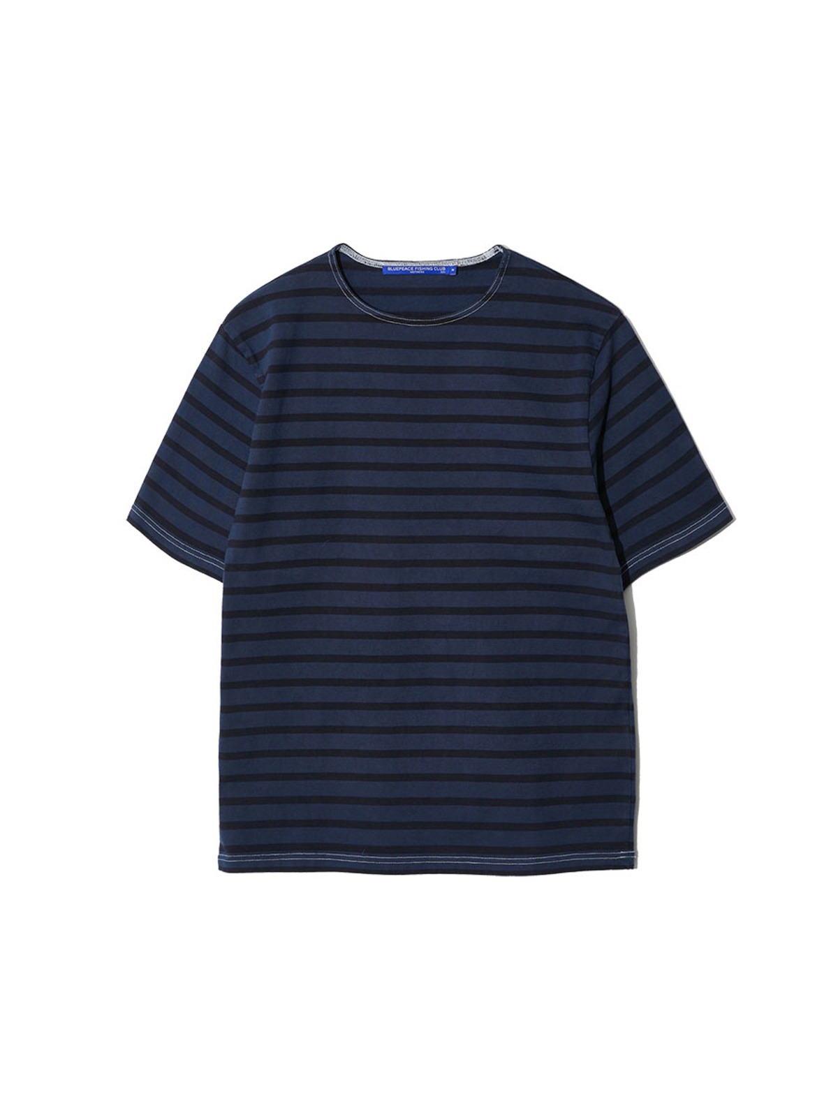 Garment Dyed Stripe S/S T-Shirt (Dark Navy Stripe)