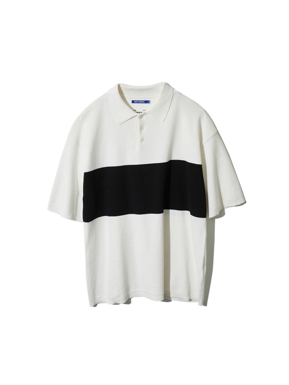 Club Half Knit Shirt (White/Black)