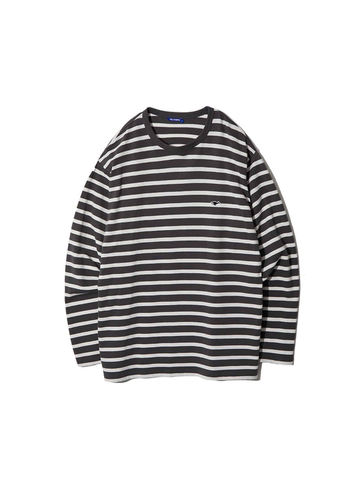 Basic Stripe L/S T-Shirt (Charcoal Grey Stripe)
