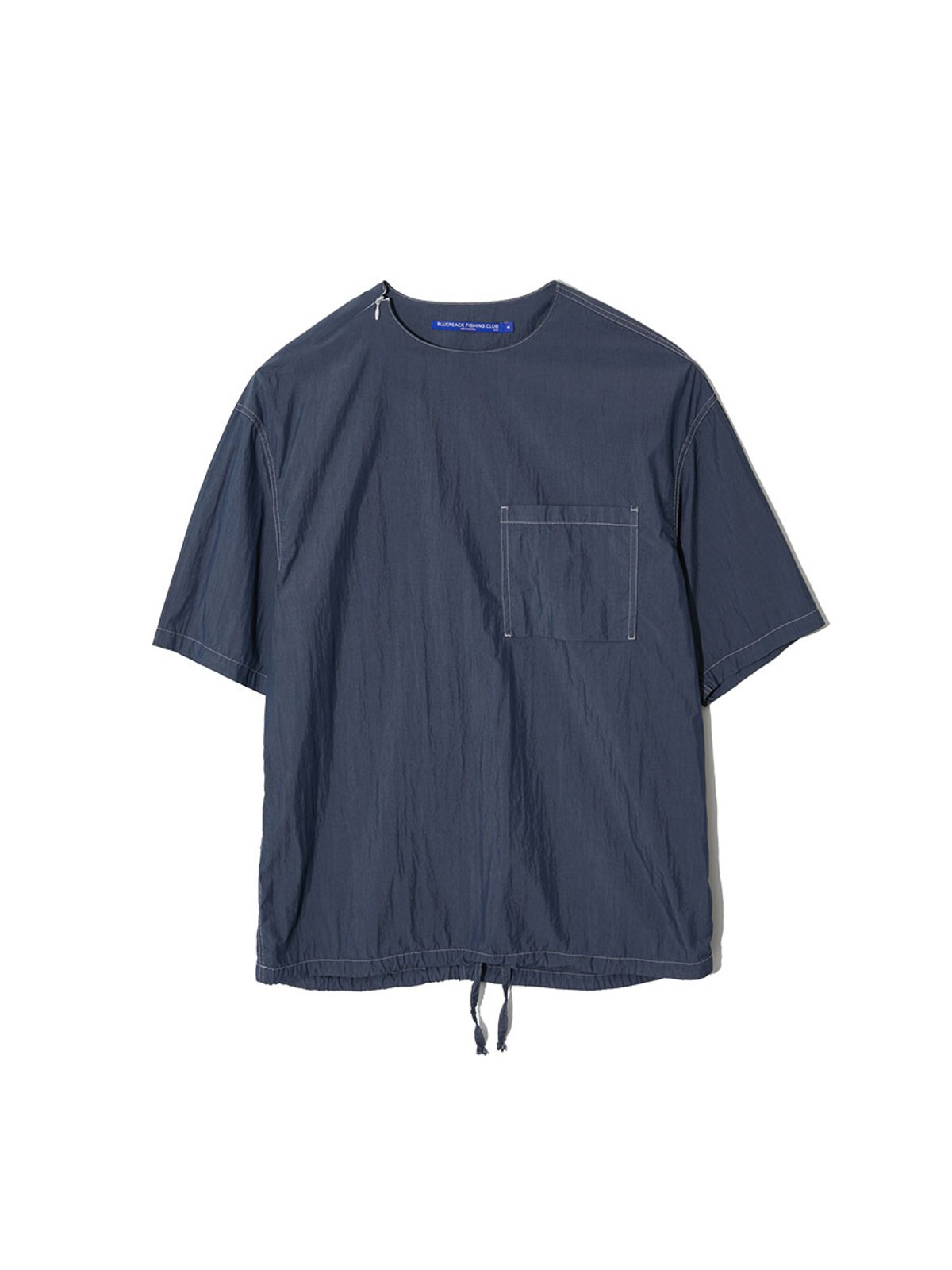 Garment Dyed Woven S/S T-Shirt (Blue)